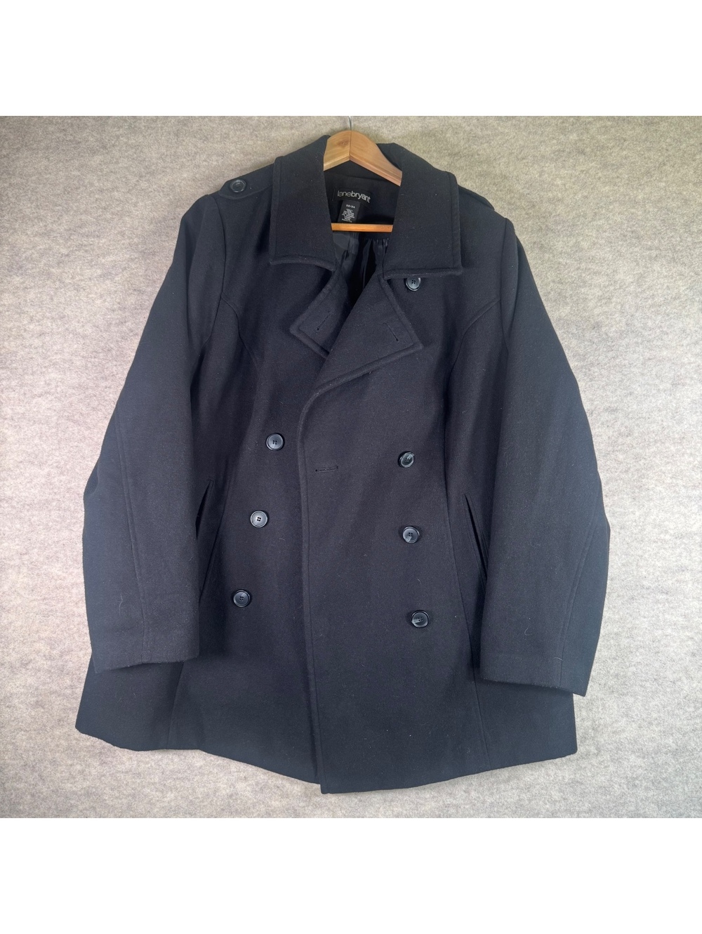 Lane Bryant Black Wool Blend Peacoat Jacket Size 22/24